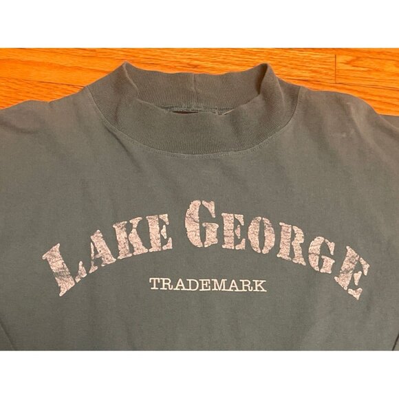 Vintage 90s XL Lake George New York Adirondacks ADK Mock Neck Sweatshirt - Picture 5 of 8